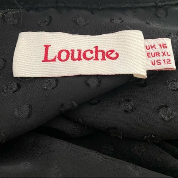 Louche Sheer Black Blouse Size 12 - Picture 5 of 6